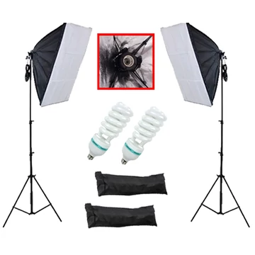 Softbox szett 2db 50x70 softbox, 2db 125W spirálizzó, 2db 230cm állvány