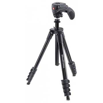 Manfrotto Compact Action alu állványszett hibrid fejjel, fekete MKCOMPACTACN-BK