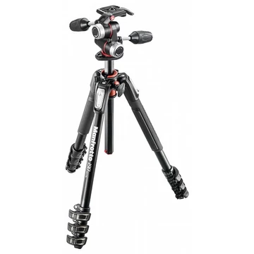 Manfrotto 190XPRO kit alu 4 szekciós állvány horiz. oszloppal + 3D fej MK190XPRO4-3W