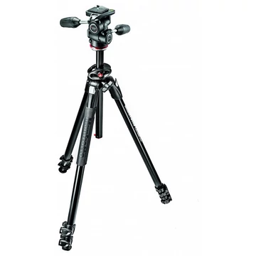 Manfrotto 290 Dual kit alu 3 szekciós állvány 90° oszloppal + 3D fej MK290DUA3-3W