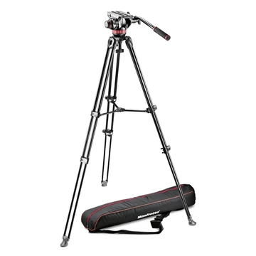 Manfrotto MVH502A fluid fej + MVT502AM alu állvány, ikerláb, középterp MVK502AM-1