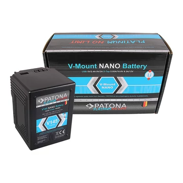 PATONA Platinum NANO V145 V-Mount 142Wh f. Sony DSR 600P 650P 652P HDW 800P PDW 850 BP-150w RED ARRI - 1300