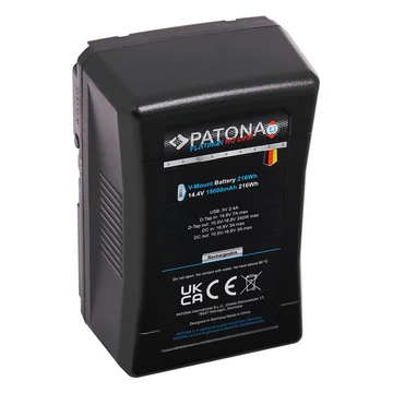 PATONA Platinum Battery V-Mount 24A 216Wh 15000mAh f. Blackmagic Ursa Mini RED EPIC Sony Video LED Light - 1350
