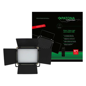 PATONA 4288 prémium LED fotó- és videólámpa 216 állítható RGB LED-del, távirányítóval
