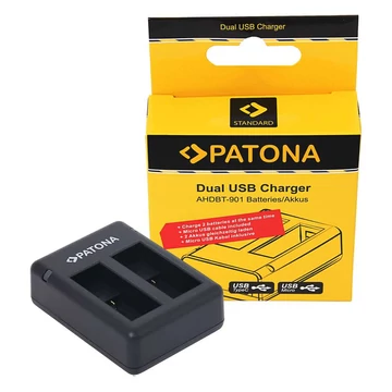 PATONA 9885 Dual LCD USB töltő GoPro Hero 9 Hero 10 Hero 11 AHDBT901 ADBAT001 ADDBD-211 mikro-USB kábellel