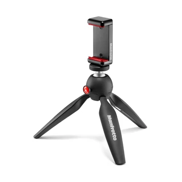 Manfrotto Pixi fekete mini Tripod univerzális okostelefon tartóval MKPIXICLAMP-BK