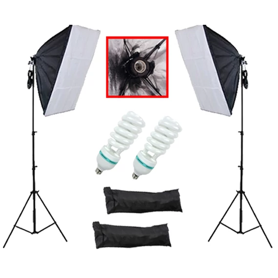 Softbox szett 2db 50x70 softbox, 2db 125W spirálizzó, 2db 230cm állvány