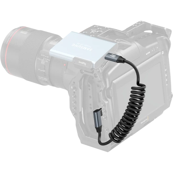 SmallRig 4792 USB-C Straight to USB-C Angled Coiled Data Cable