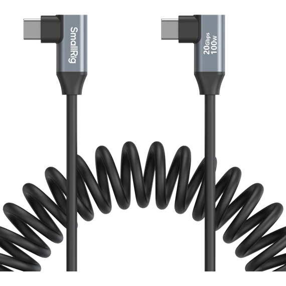 SmallRig 4793 USB-C Angled to USB-C Angled Coiled Data Cable