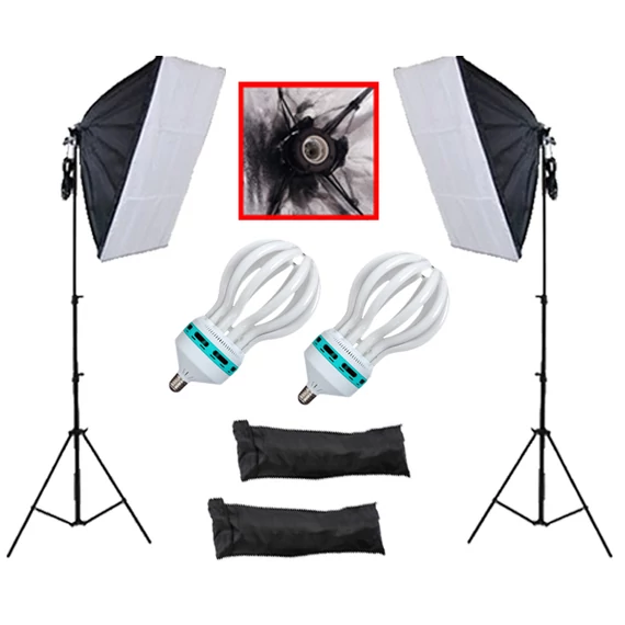 Softbox szett 2db 50x70 softbox, 2db 200W spirálizzó, 2db 230cm állvány