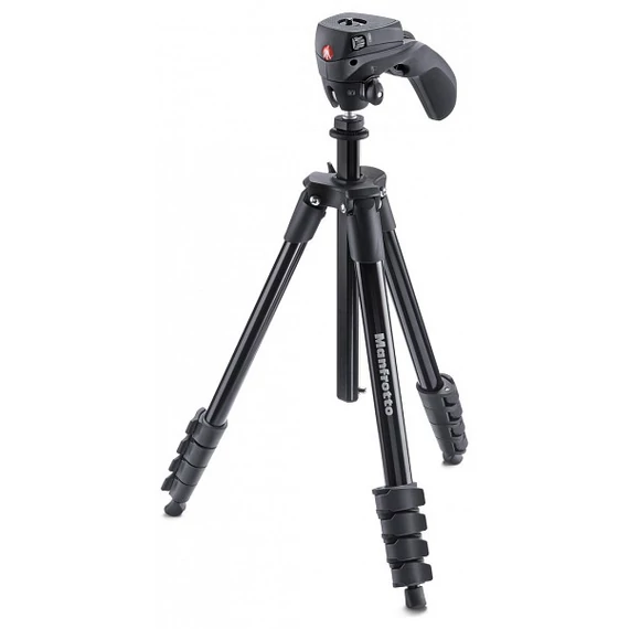 Manfrotto Compact Action alu állványszett hibrid fejjel, fekete MKCOMPACTACN-BK