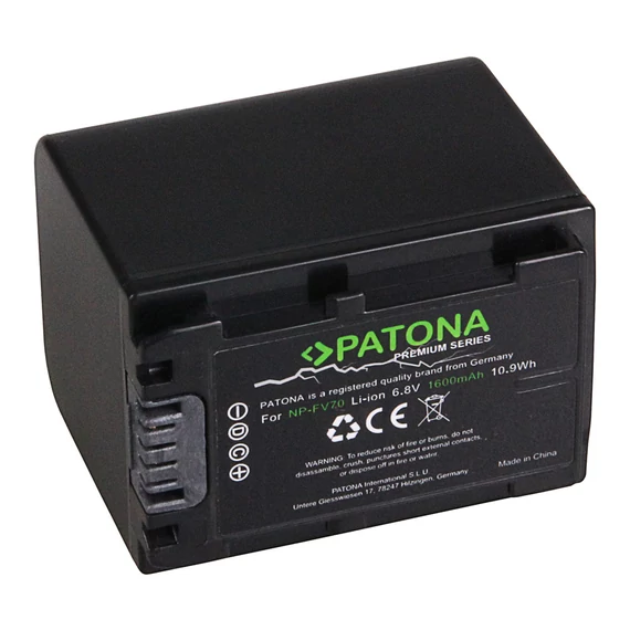 PATONA Premium Akku f. Sony NP-FV30 NP-FV50 NP-FV70 NP-FV100 DCR SR21E - 1166