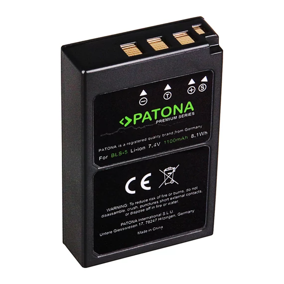 PATONA Premium Akku f. Olympus BLS5 BLS-5 E-P3 E-PL2 PEN E-PL3 E-PM1 - 1192