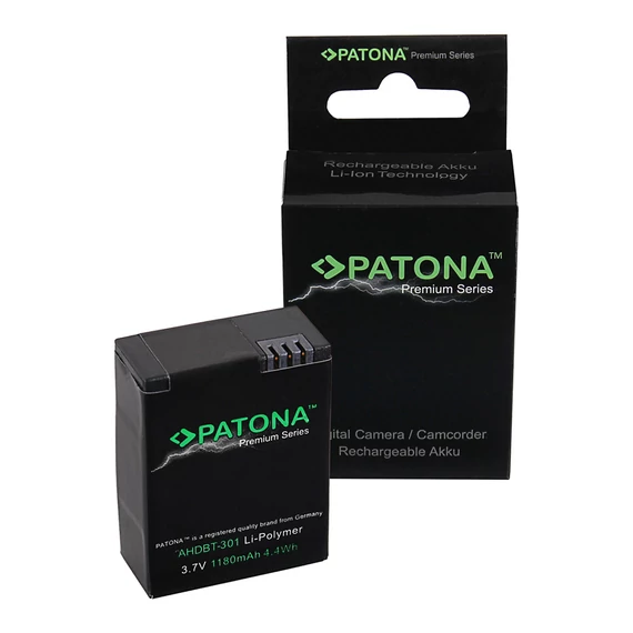 PATONA Premium Akku f. GoPro HD Hero 3+ AHDBT302 AHDBT301 AHDBT201 - 1202