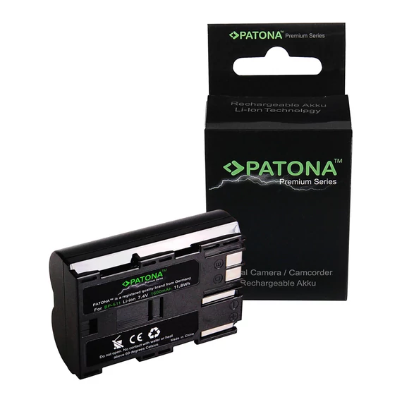 PATONA Premium Akku f. Canon BP-511 5D 40D 10D D60 PowerShot G1 G2 G6 - 1210