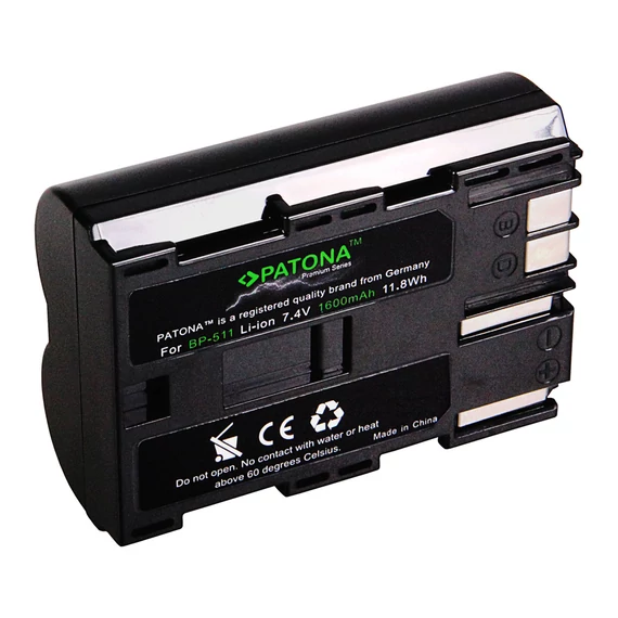 PATONA Premium Akku f. Canon BP-511 5D 40D 10D D60 PowerShot G1 G2 G6 - 1210
