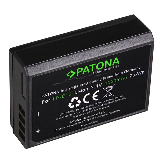 PATONA Premium Akku f. Canon LP-E10 LPE10 EOS1100D EOS 1100D - 1213