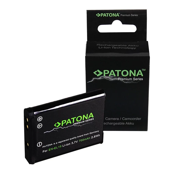 PATONA Premium Akku f. Nikon EN-EL19 CoolPix S32 S6400 S3100 S2600 -