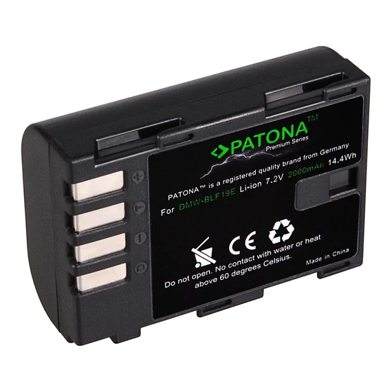 PATONA Premium Akku f. Panasonic Lumix DMC-GH3 GH3A GH4 DMW-BLF19 - 1225