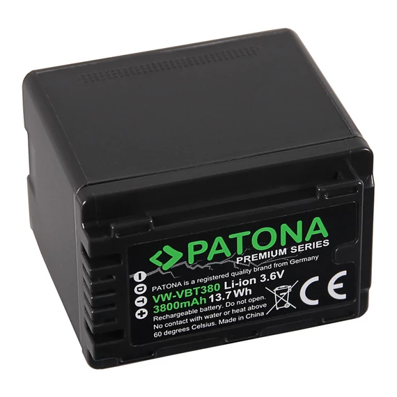 PATONA Premium Akku f. Panasonic VW-VBT380 HC-V750EB W580 V550EB - 1257