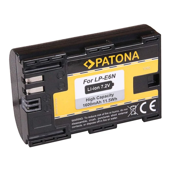 PATONA 1260 Akku f. Canon LP-E6N EOS 5D 5D Mark II 5D Mark III 5DS 5DS R 60D 60D 60Da