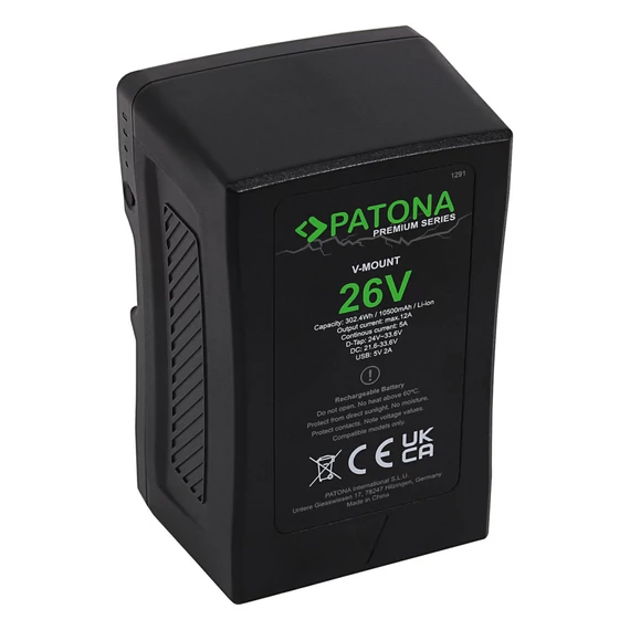 PATONA Premium Battery V-Mount 26V 302Wh for LED lamps and video cameras - 1291