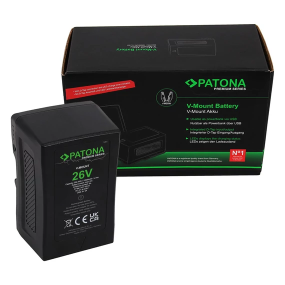 PATONA Premium Battery V-Mount 26V 302Wh for LED lamps and video cameras - 1291