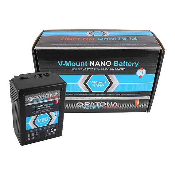 PATONA Platinum NANO V95 V-Mount 95Wh f. Sony DSR 600P 650P 652P HDW 800P PDW 850 BP-150w RED ARRI - 1299