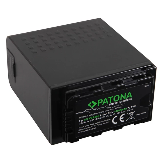 PATONA premium battery for Panasonic AG-VBR89G with USB port USB-C / USB and additional PD charger - 1328