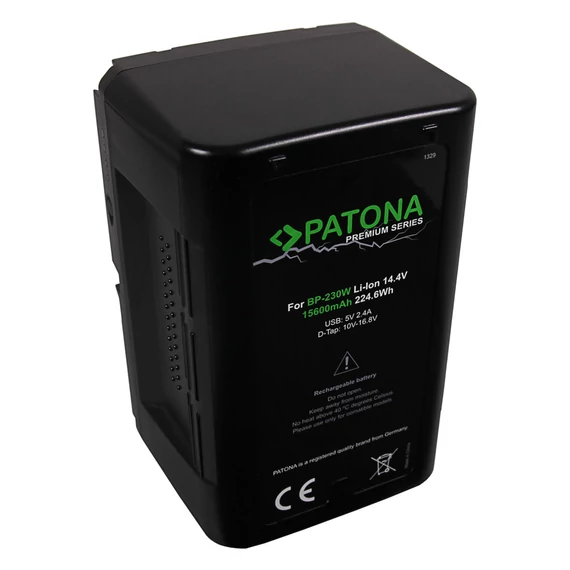 PATONA Premium Akku V-Mount 225Wh f. Sony BP230W DSR 250P 600P 650P 652P - 1329