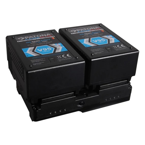 PATONA Premium Hot Swap V-Mount Adapter for 2x V-Mount PATONA NANO batteries incl. D-Tap charging function - 1331