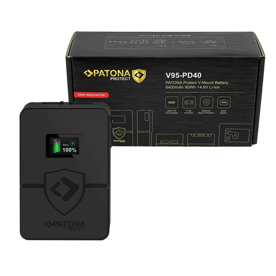 PATONA PROTECT V-Mount Akku V95-PD40 f. BP-95W PD40W USB-C Input OLED-Display 95Wh - 13575