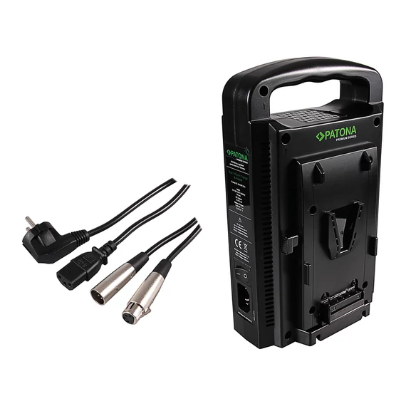 PATONA Dual V-Mount charger for Sony BP-95W BP-GL65 BP-190WS with 4-pin XLR cable - 1681