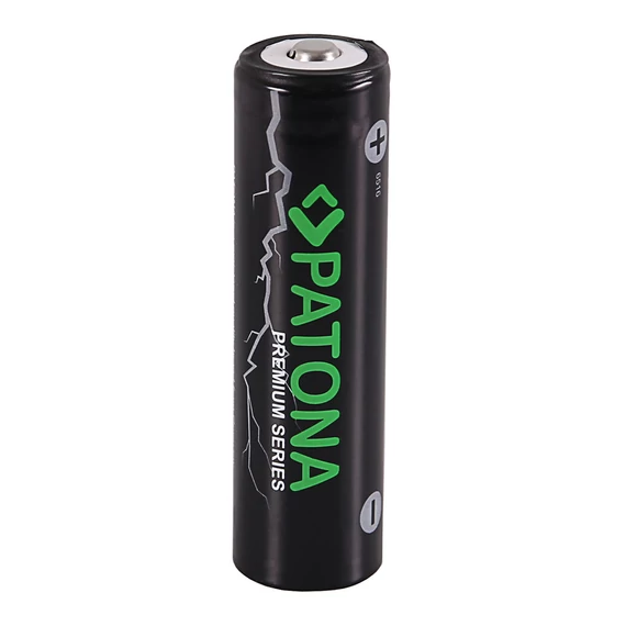 PATONA Premium 18650 cell Li-Ion battery unprotected sharp/button top 3.7V 3350mAh - 6516