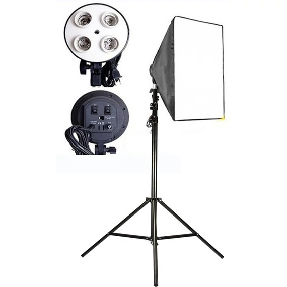 Softbox 60x60cm, 4db E27 foglalattal