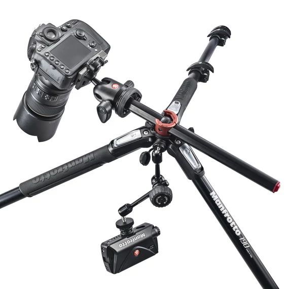 Manfrotto 190XPRO alumínium 4 szekciós állvány horizontális oszloppal MT190XPRO4