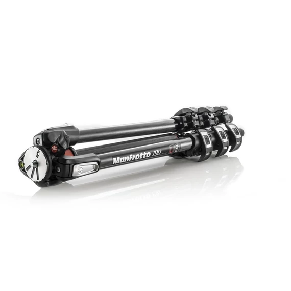 Manfrotto 190XPRO karbon 4 szekciós állvány, horizontális oszloppal MT190CXPRO4