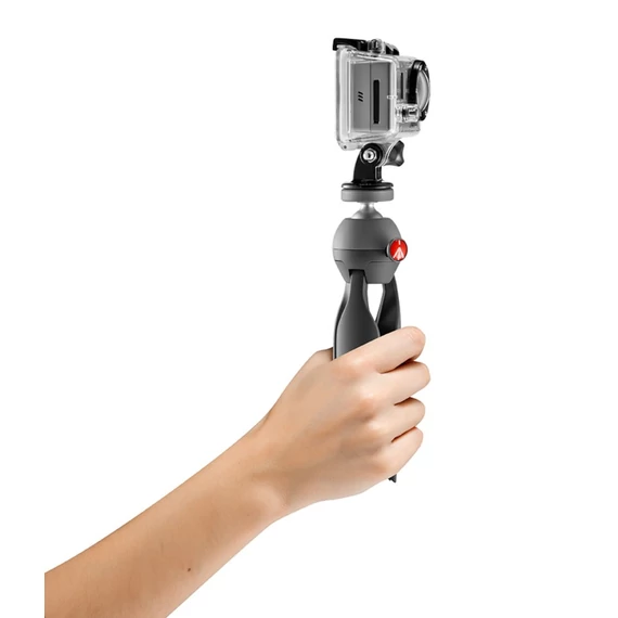 Manfrotto Pixi Xtreme Mini Tripod fekete színben, Gopro adapterrel MKPIXIEX-BK