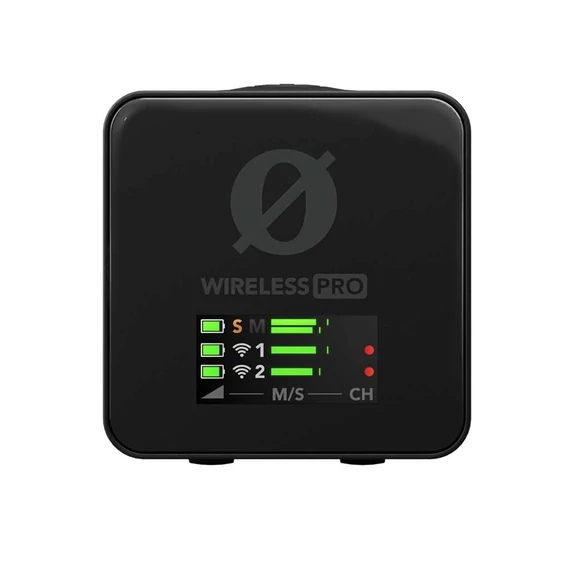 RODE WIRELESS PRO PROFESSZIONÁLIS KÉT CSATORNÁS DIGITÁLIS VEZETÉK NÉLKÜLI MIKROFON RENDSZER FEJLETT FUNKCIÓKKAL ÉS SZÁMOS KIEGÉSZÍTŐVEL