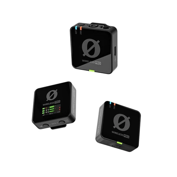 RODE WIRELESS PRO PROFESSZIONÁLIS KÉT CSATORNÁS DIGITÁLIS VEZETÉK NÉLKÜLI MIKROFON RENDSZER FEJLETT FUNKCIÓKKAL ÉS SZÁMOS KIEGÉSZÍTŐVEL